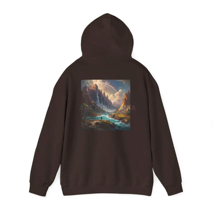Rainbow Waterfall Hoodie - Cozy Unisex Sweatshirt for Art Lovers Gift for Artists Nature Enthusiasts Casual Wear - S