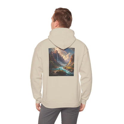Rainbow Waterfall Hoodie - Cozy Unisex Sweatshirt for Art Lovers Gift for Artists Nature Enthusiasts Casual Wear