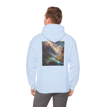 Rainbow Waterfall Hoodie - Cozy Unisex Sweatshirt for Art Lovers Gift for Artists Nature Enthusiasts Casual Wear