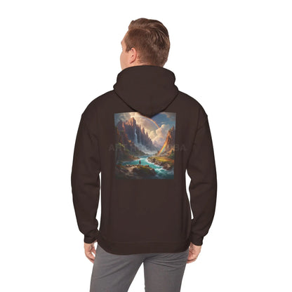 Rainbow Waterfall Hoodie - Cozy Unisex Sweatshirt for Art Lovers Gift for Artists Nature Enthusiasts Casual Wear