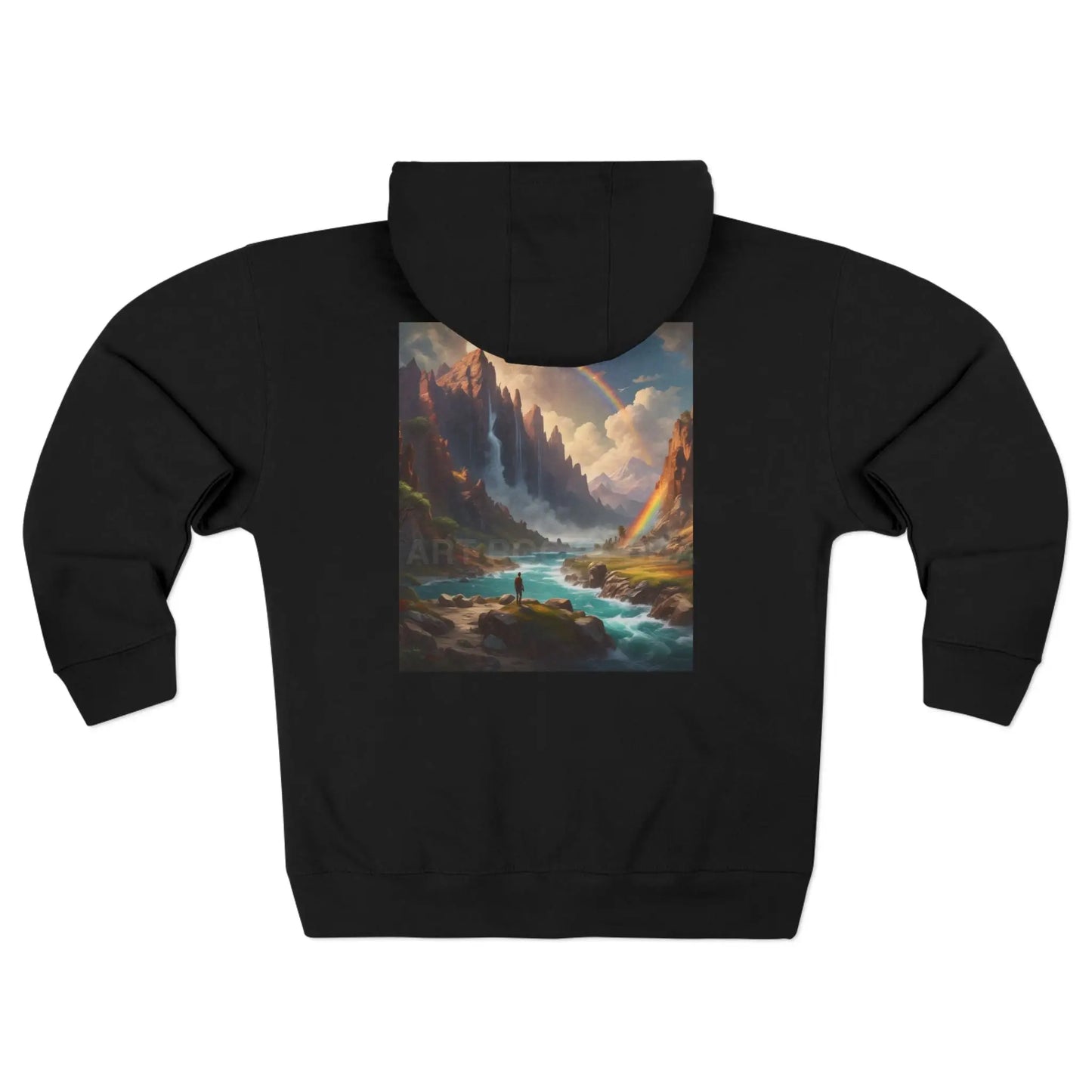Rainbows in the Mountains Zip-Up Sweatshirt - XS / Black - Hoodie