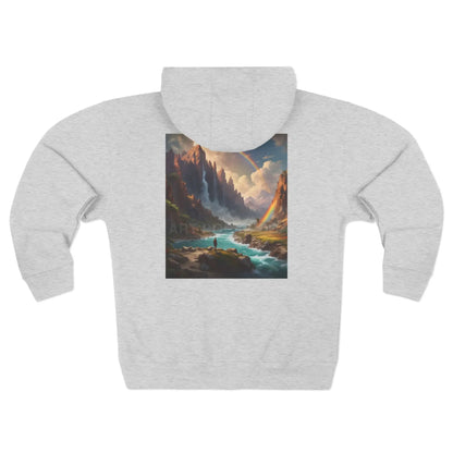 Rainbows in the Mountains Zip-Up Sweatshirt - XS / Heather Grey - Hoodie