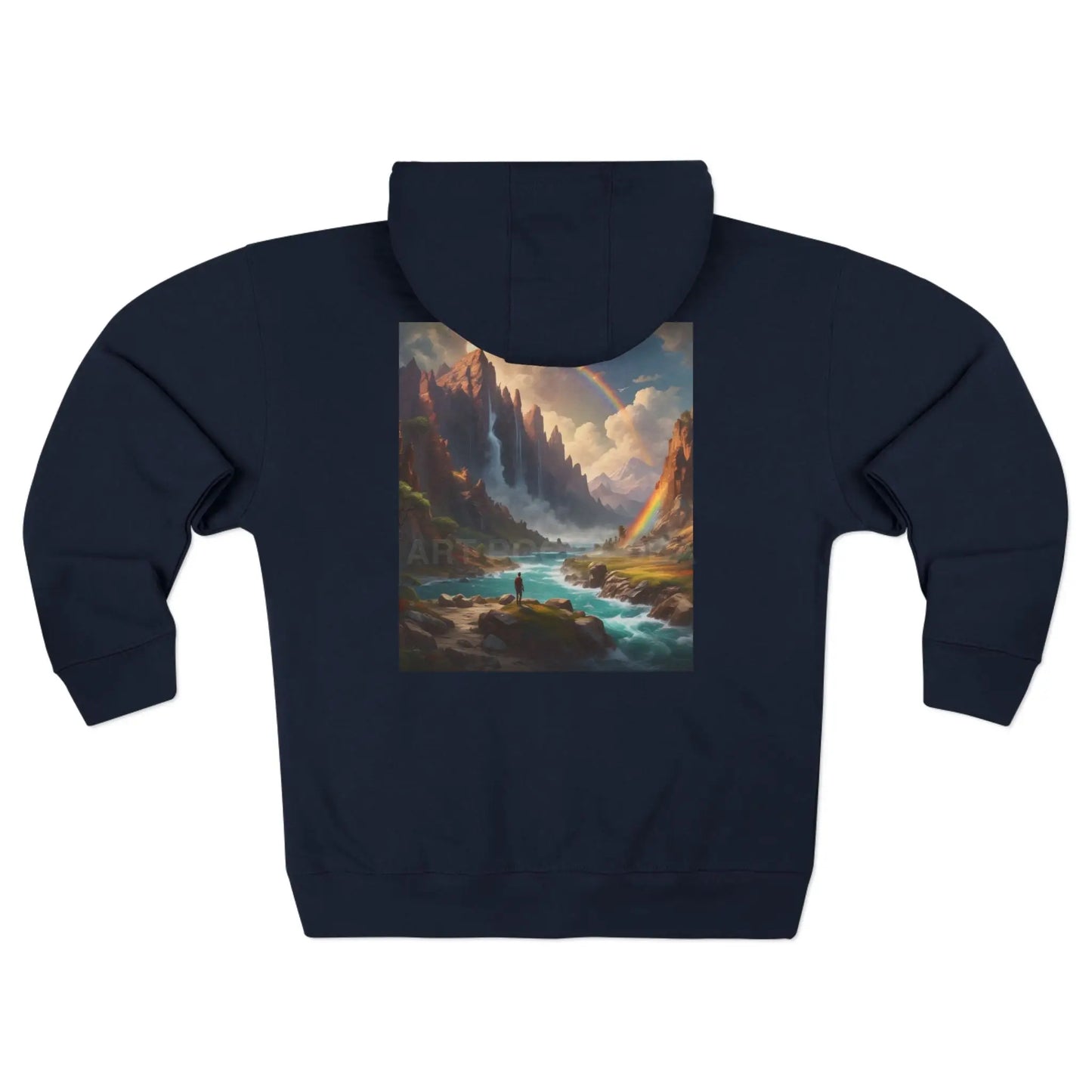 Rainbows in the Mountains Zip-Up Sweatshirt - XS / Navy - Hoodie