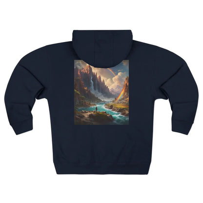 Rainbows in the Mountains Zip-Up Sweatshirt - XS / Navy - Hoodie