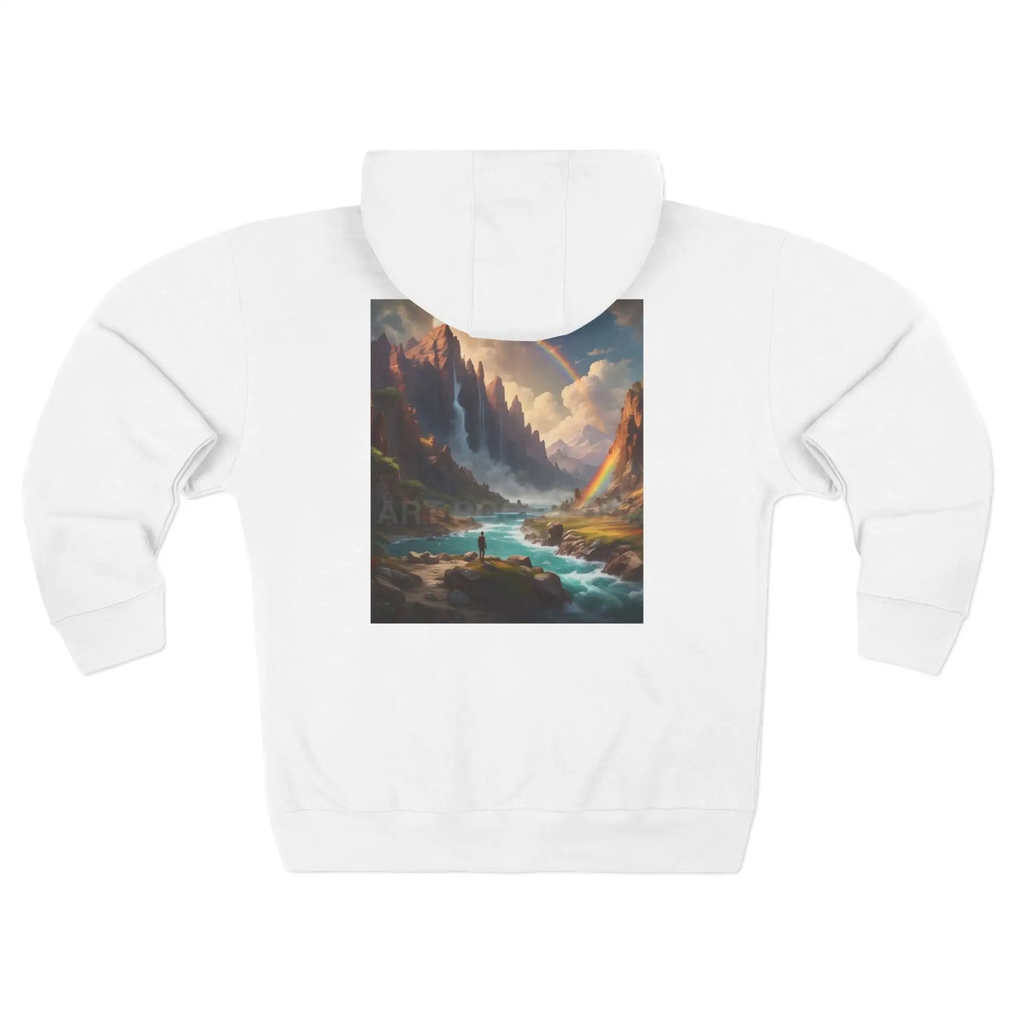 Rainbows in the Mountains Zip-Up Sweatshirt - XS / White - Hoodie