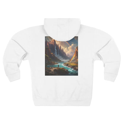 Rainbows in the Mountains Zip-Up Sweatshirt - XS / White - Hoodie
