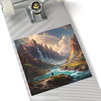 Raindow Waterfall Square Stickers Perfect for Home Decor Outdoor Adventures Journals Gifts and Scrapbooking - Paper