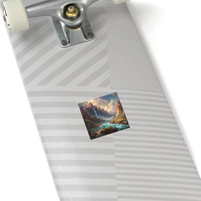 Raindow Waterfall Square Stickers Perfect for Home Decor Outdoor Adventures Journals Gifts and Scrapbooking - Paper