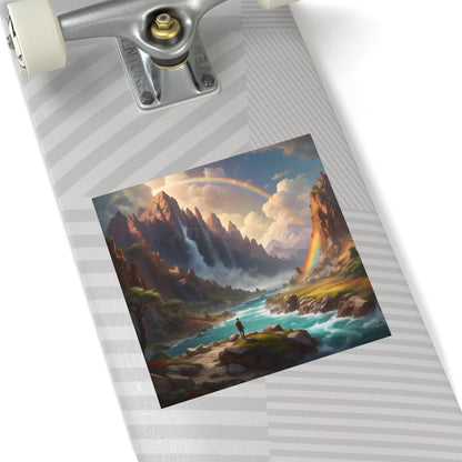 Raindow Waterfall Square Stickers Perfect for Home Decor Outdoor Adventures Journals Gifts and Scrapbooking - Paper