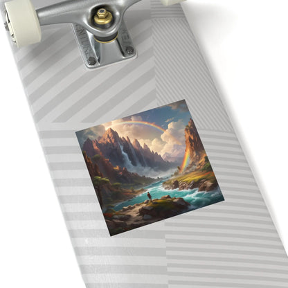 Raindow Waterfall Square Stickers Perfect for Home Decor Outdoor Adventures Journals Gifts and Scrapbooking - Paper