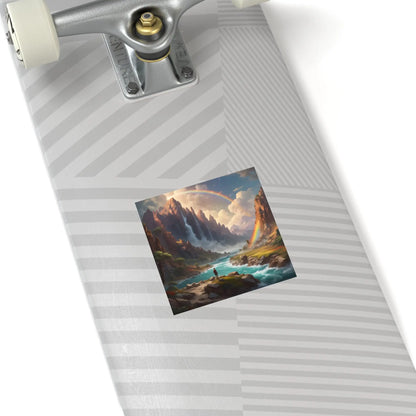 Raindow Waterfall Square Stickers Perfect for Home Decor Outdoor Adventures Journals Gifts and Scrapbooking - Paper