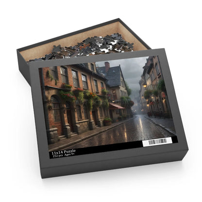 Rainy Cobblestone Street Puzzle — 120/252/500 Piece - Puzzle