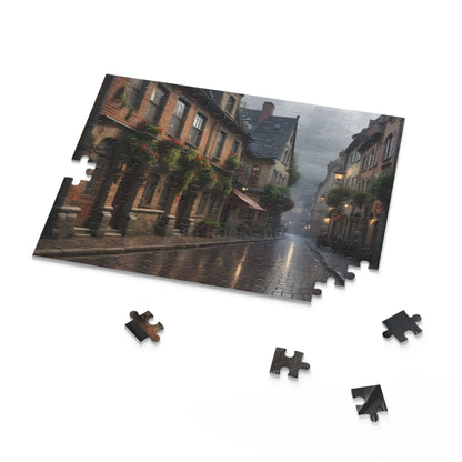 Rainy Cobblestone Street Puzzle — 120/252/500 Piece - Puzzle