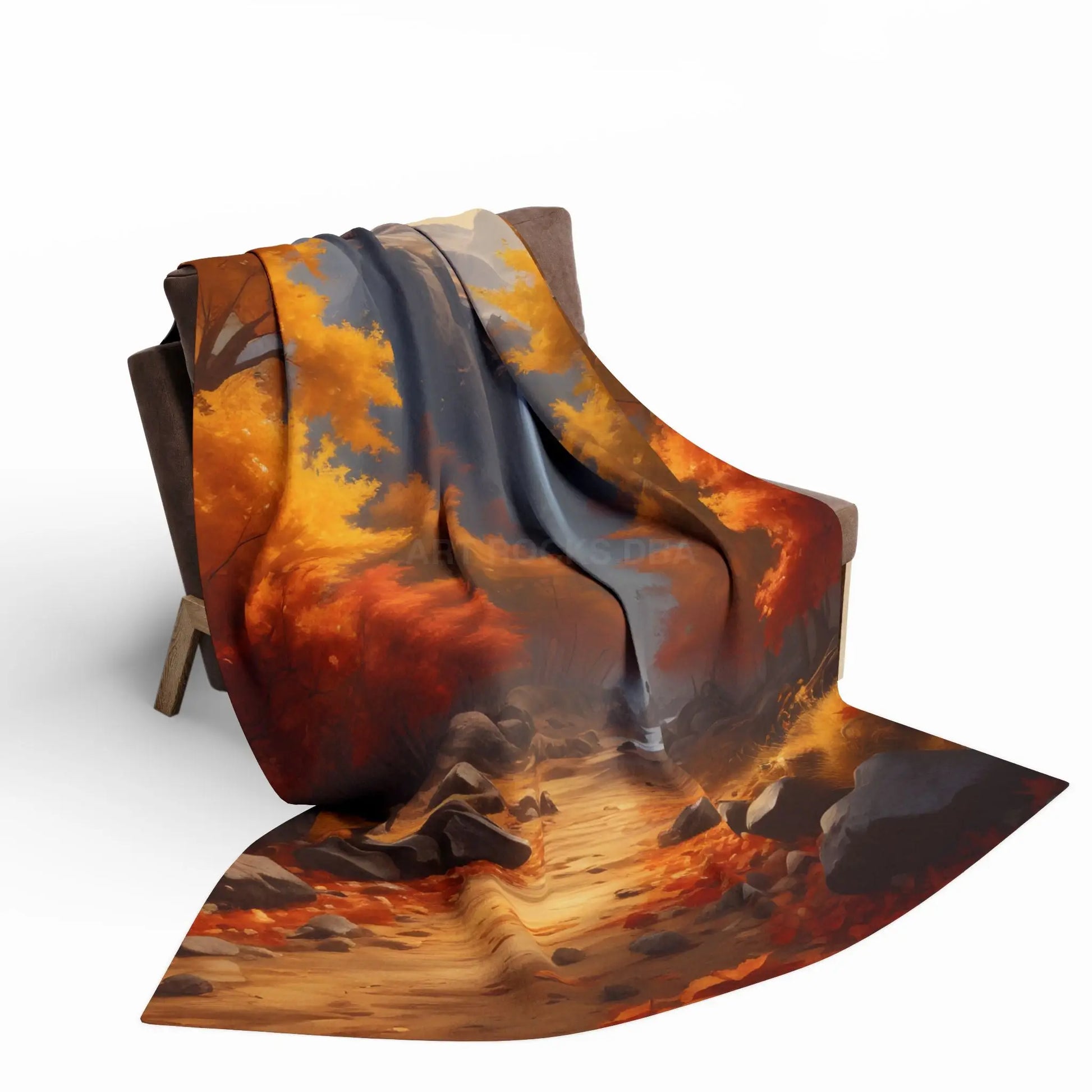 Red and Orange Autumn Leaves Fleece Blanket Warm Throw for Fall Decor Gift for Nature Lovers Hiking Enthusiasts Cozy