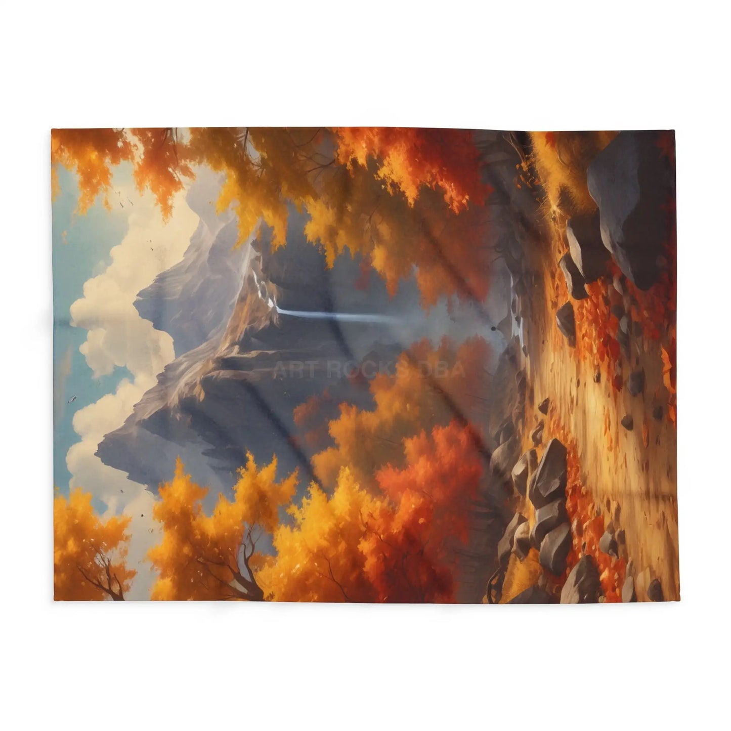Red and Orange Autumn Leaves Fleece Blanket Warm Throw for Fall Decor Gift for Nature Lovers Hiking Enthusiasts Cozy