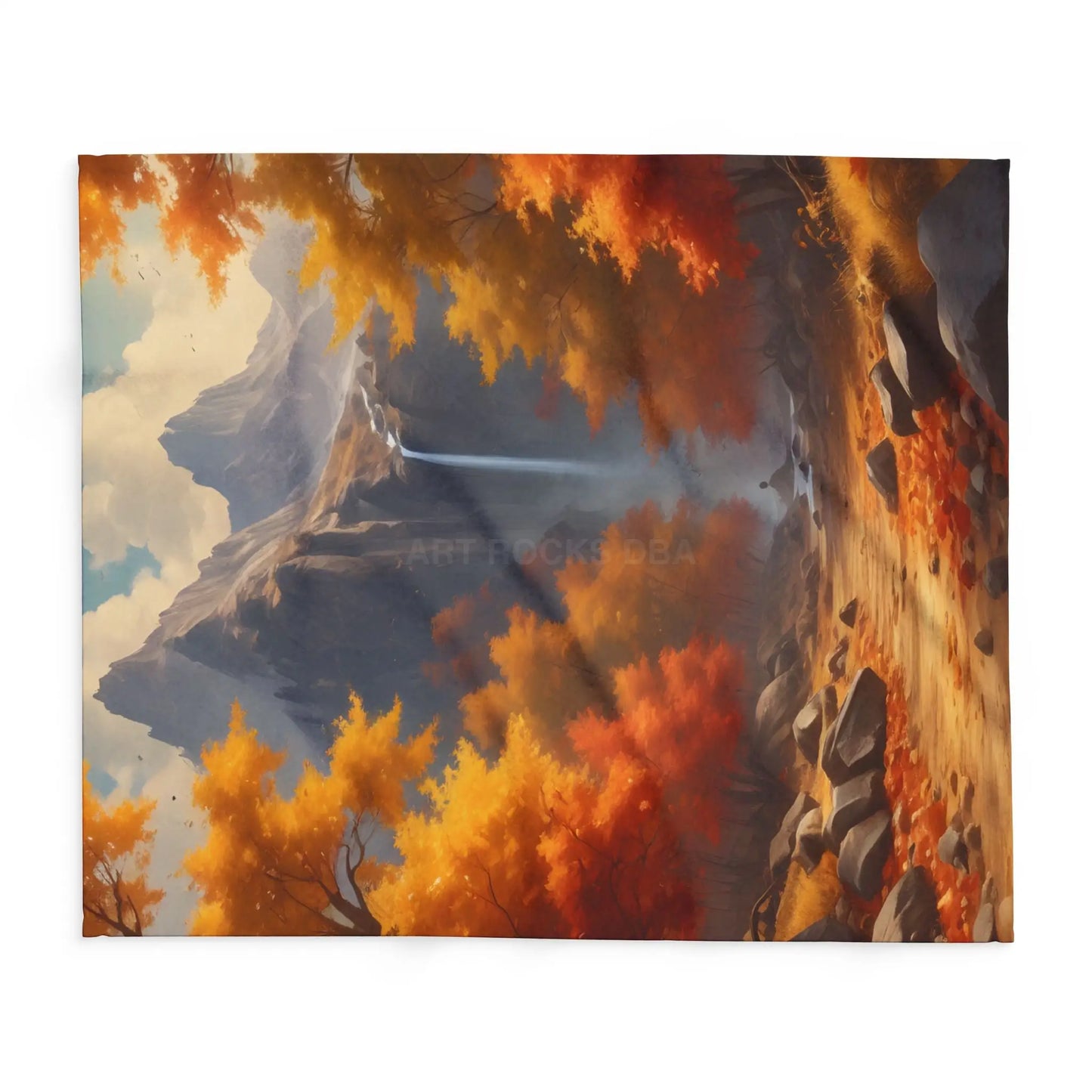 Red and Orange Autumn Leaves Fleece Blanket Warm Throw for Fall Decor Gift for Nature Lovers Hiking Enthusiasts Cozy