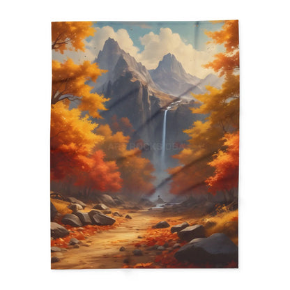 Red and Orange Autumn Leaves Fleece Blanket Warm Throw for Fall Decor Gift for Nature Lovers Hiking Enthusiasts Cozy
