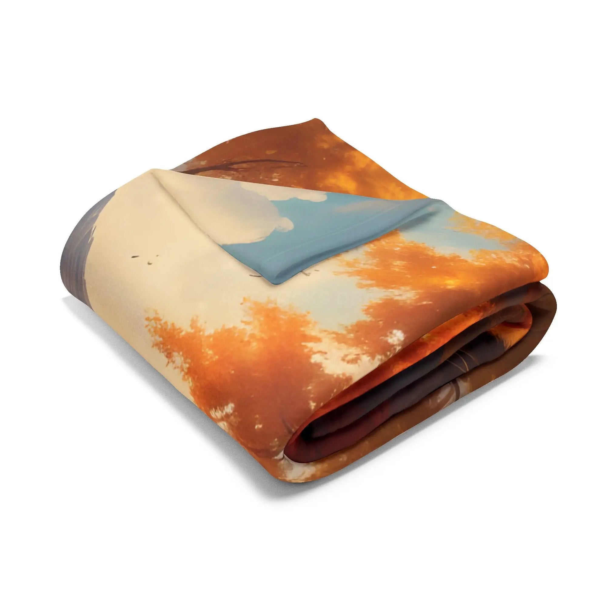 Red and Orange Autumn Leaves Fleece Blanket Warm Throw for Fall Decor Gift for Nature Lovers Hiking Enthusiasts Cozy