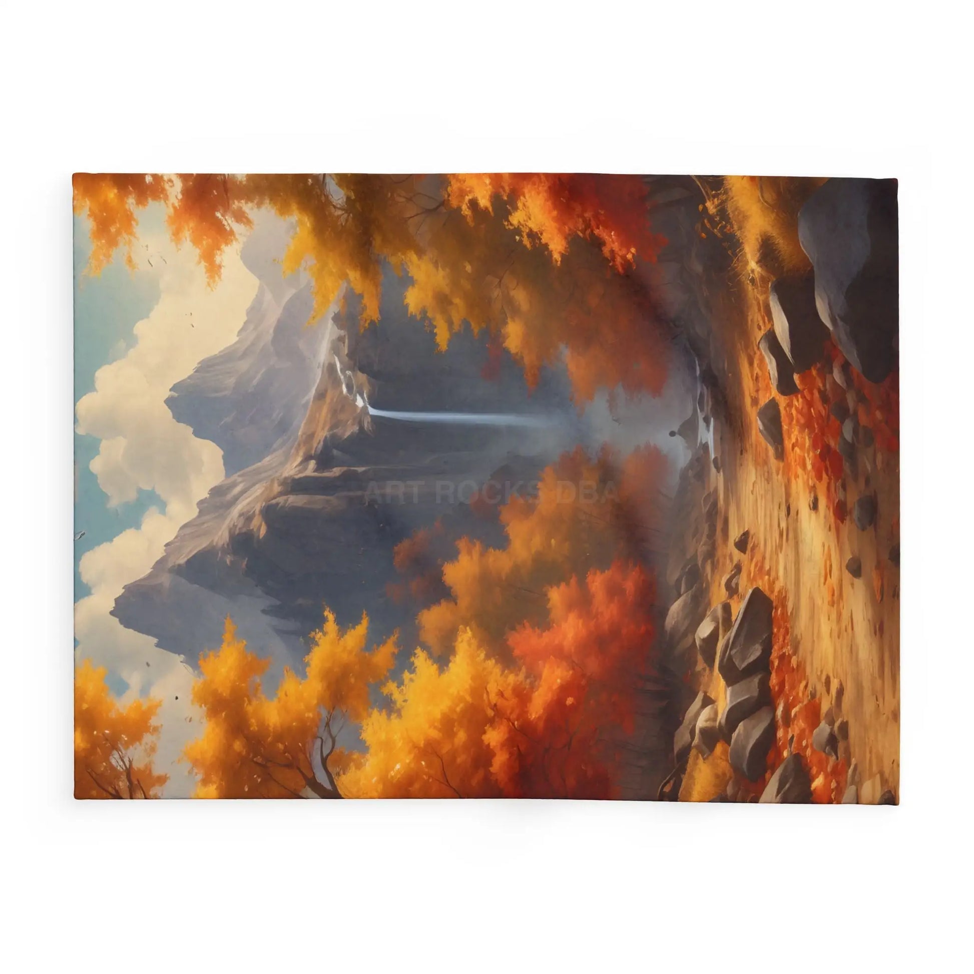 Red and Orange Autumn Leaves Fleece Blanket Warm Throw for Fall Decor Gift for Nature Lovers Hiking Enthusiasts Cozy
