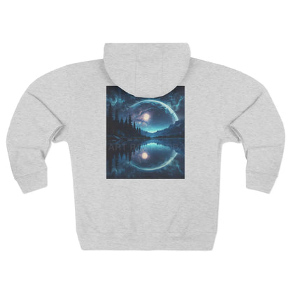 Reflective Moonlight Lake Zip-Up Hoodie - XS / Heather Grey - Hoodie