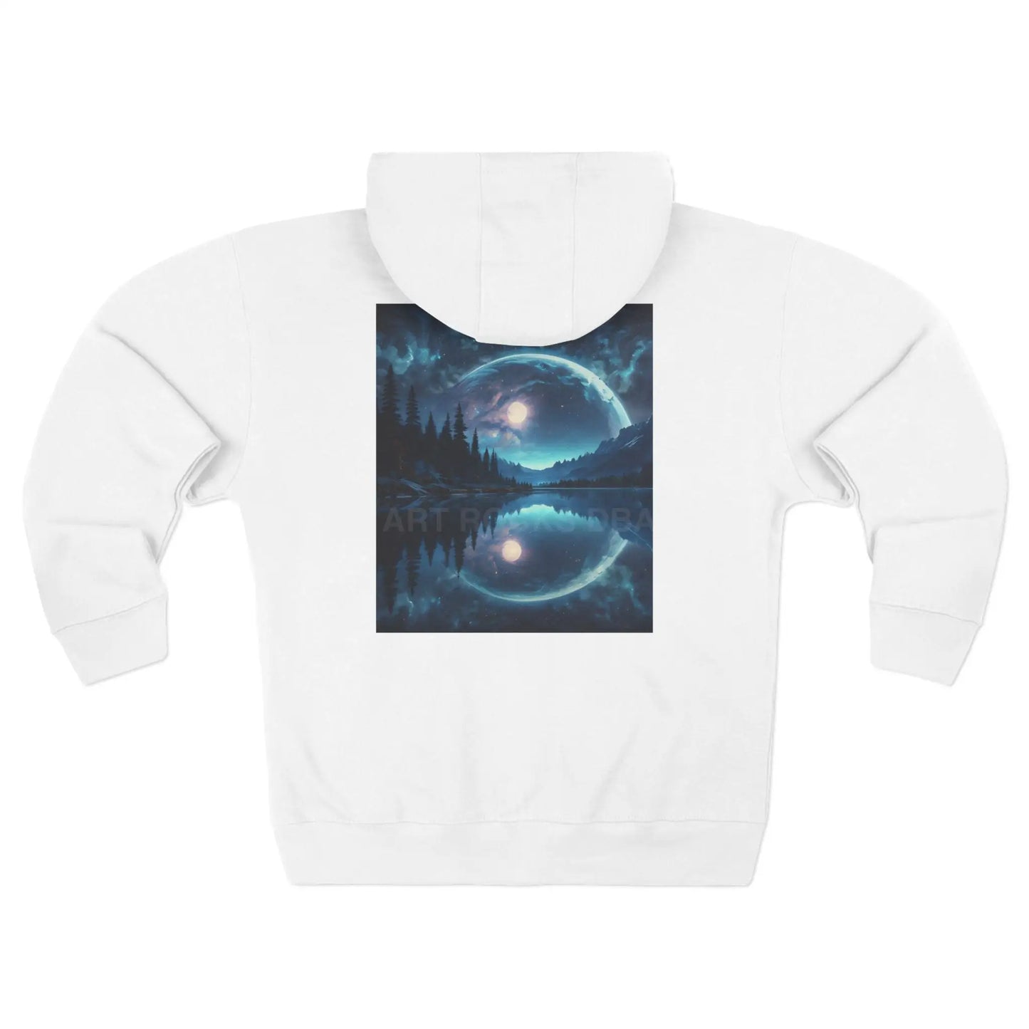 Reflective Moonlight Lake Zip-Up Hoodie - XS / White - Hoodie