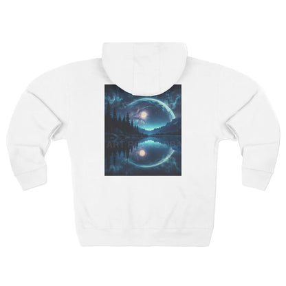 Reflective Moonlight Lake Zip-Up Hoodie - XS / White - Hoodie
