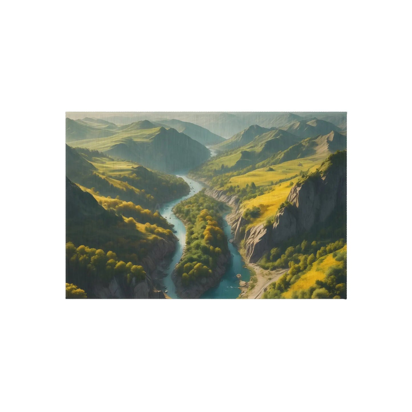 River Canyon Outdoor Rug Nature-Inspired Area Rug for Patios Camping Bohemian Home Decor Water-Resistant Mat Gift