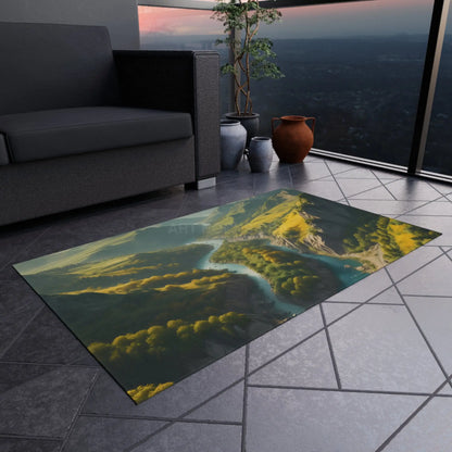 River Canyon Outdoor Rug Nature-Inspired Area Rug for Patios Camping Bohemian Home Decor Water-Resistant Mat Gift