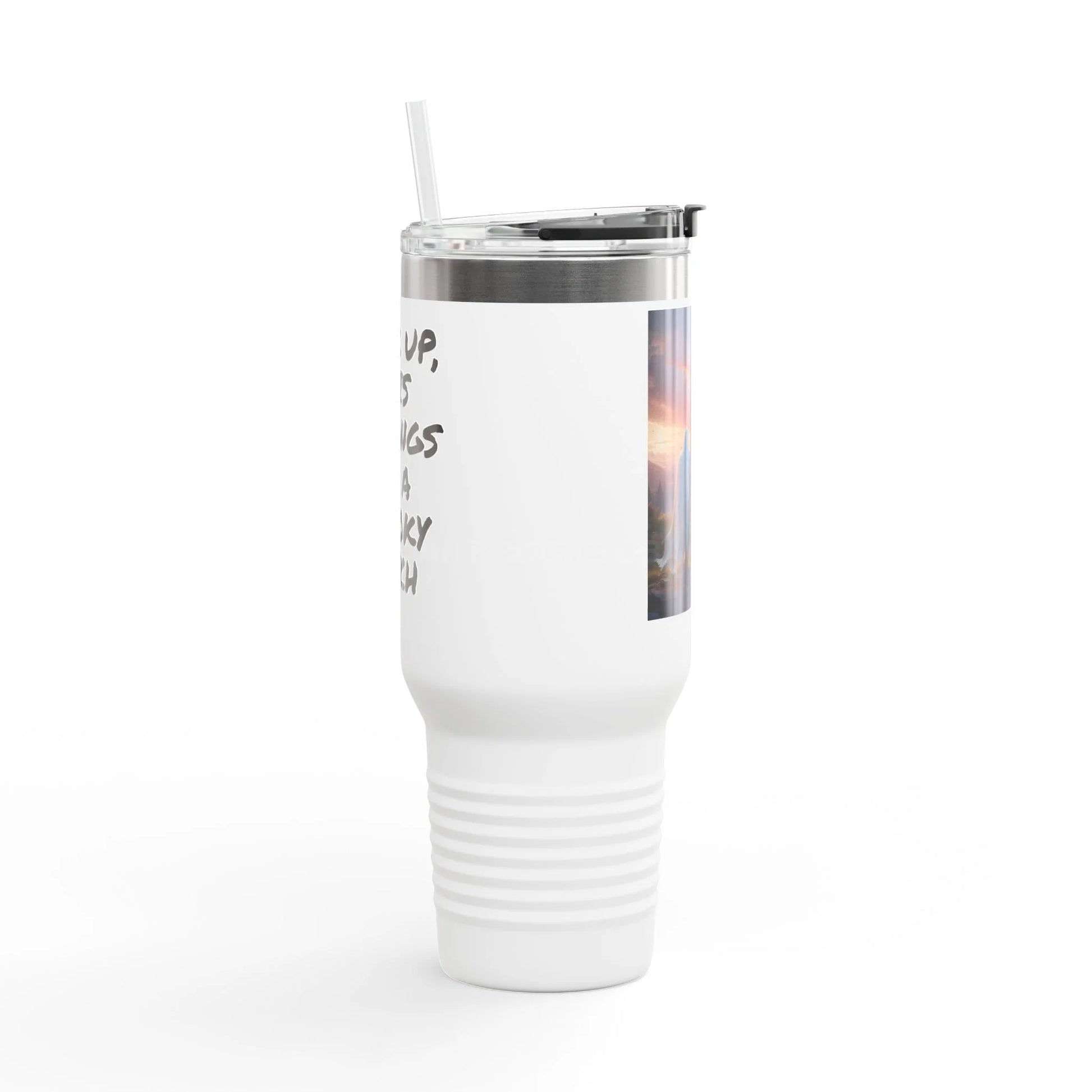 Romantic Ghosts Insulated Travel Mug 40oz - Adventure Awaits Perfect for Road Trips Coffee Lovers Unique Gift Idea