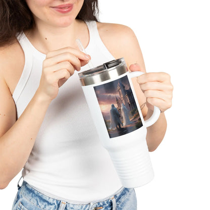 Romantic Ghosts Insulated Travel Mug 40oz - Adventure Awaits Perfect for Road Trips Coffee Lovers Unique Gift Idea