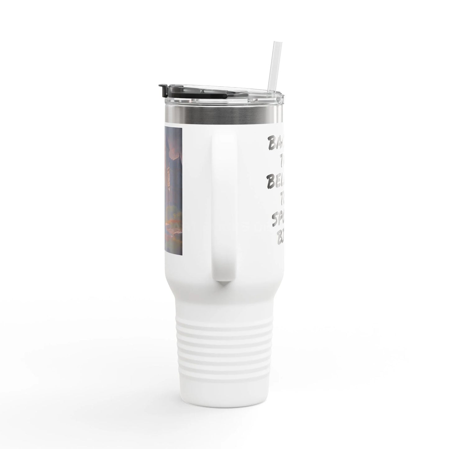 Romantic Ghosts Insulated Travel Mug 40oz - Adventure Awaits Perfect for Road Trips Coffee Lovers Unique Gift Idea