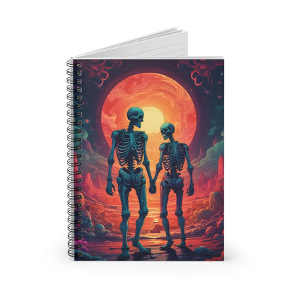 Romantic Skeleton Spiral Notebook - Perfect for Halloween Journaling Gifts Creative Writing Spooky Decor - One Size