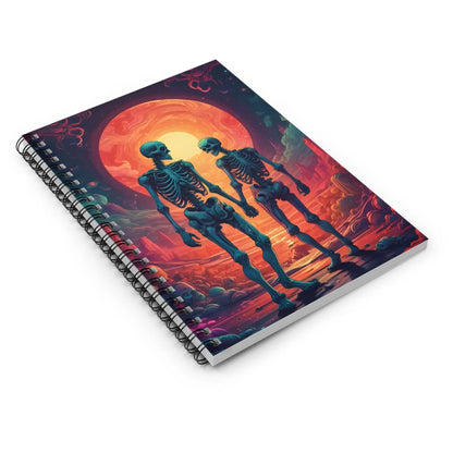 Romantic Skeleton Spiral Notebook - Perfect for Halloween Journaling Gifts Creative Writing Spooky Decor - One Size