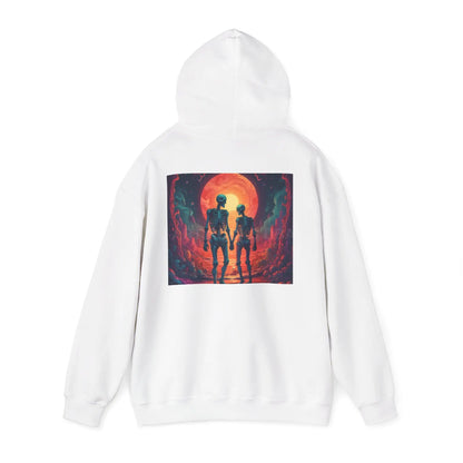 Romantic Skeletons Unisex Hooded Sweatshirt | Cool Graphic Hoodie | Artistic Gift | Creative Apparel | Unique