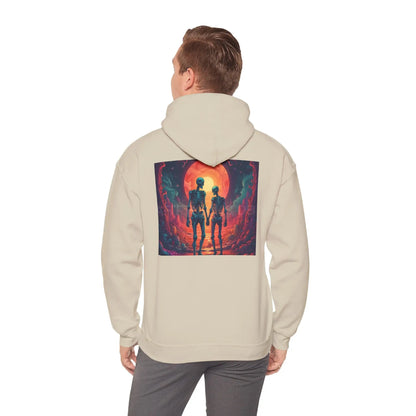 Romantic Skeletons Unisex Hooded Sweatshirt | Cool Graphic Hoodie | Artistic Gift | Creative Apparel | Unique