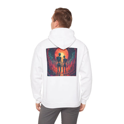 Romantic Skeletons Unisex Hooded Sweatshirt | Cool Graphic Hoodie | Artistic Gift | Creative Apparel | Unique