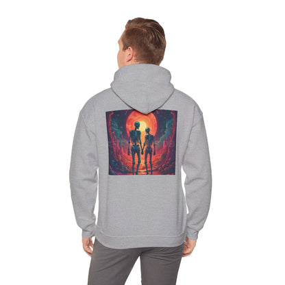 Romantic Skeletons Unisex Hooded Sweatshirt | Cool Graphic Hoodie | Artistic Gift | Creative Apparel | Unique