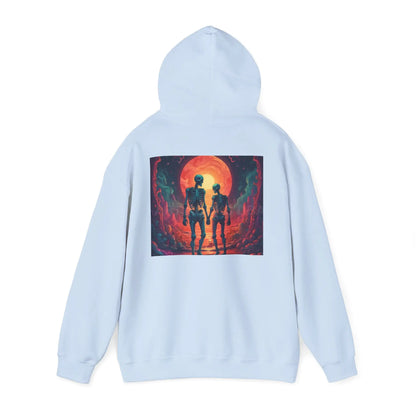 Romantic Skeletons Unisex Hooded Sweatshirt | Cool Graphic Hoodie | Artistic Gift | Creative Apparel | Unique