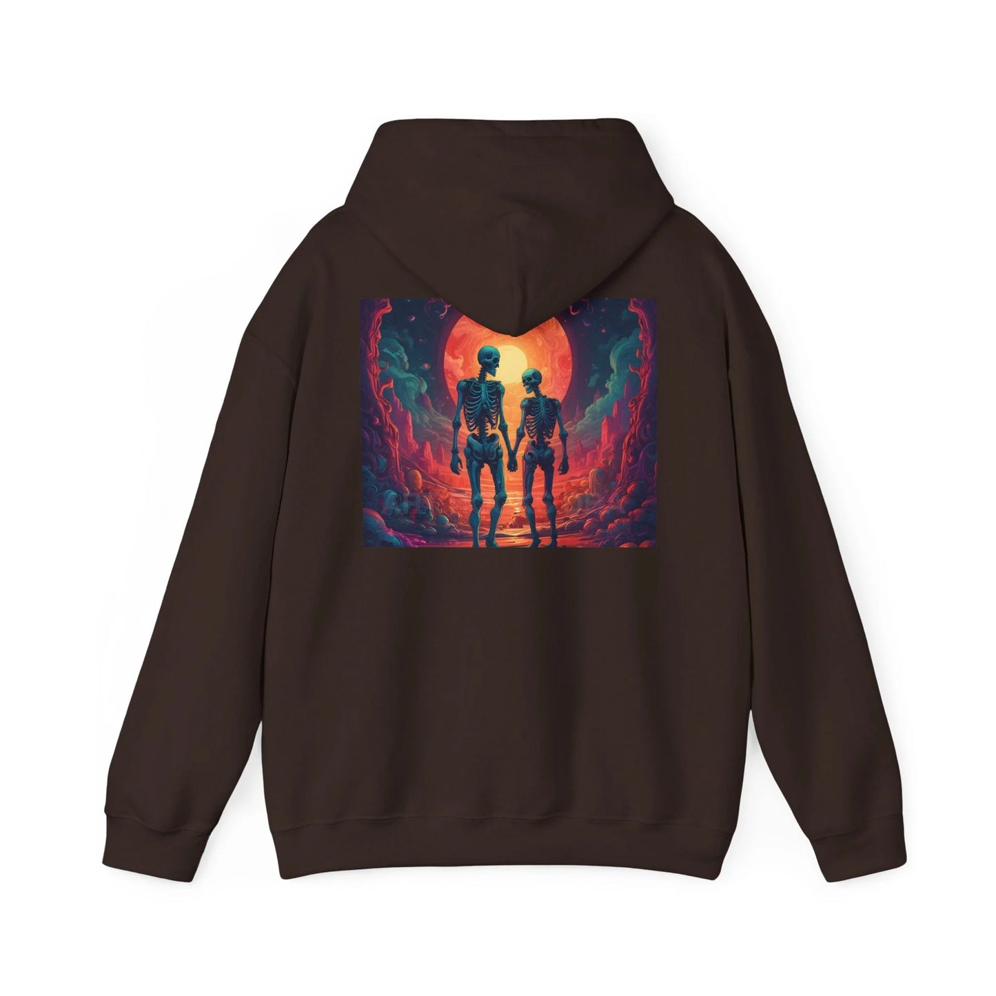 Romantic Skeletons Unisex Hooded Sweatshirt | Cool Graphic Hoodie | Artistic Gift | Creative Apparel | Unique