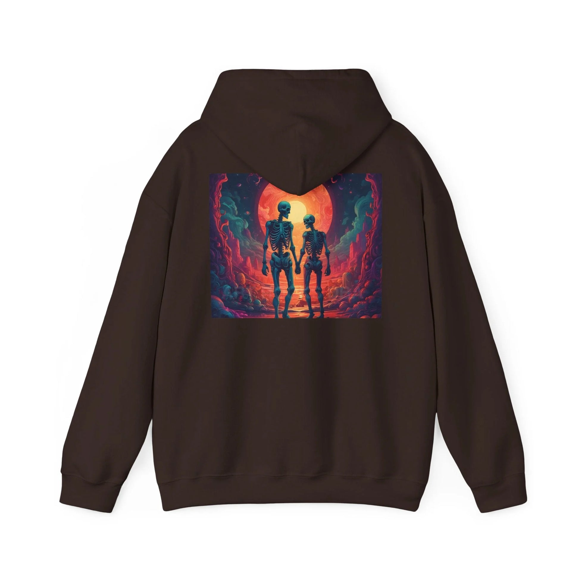 Romantic Skeletons Unisex Hooded Sweatshirt | Cool Graphic Hoodie | Artistic Gift | Creative Apparel | Unique