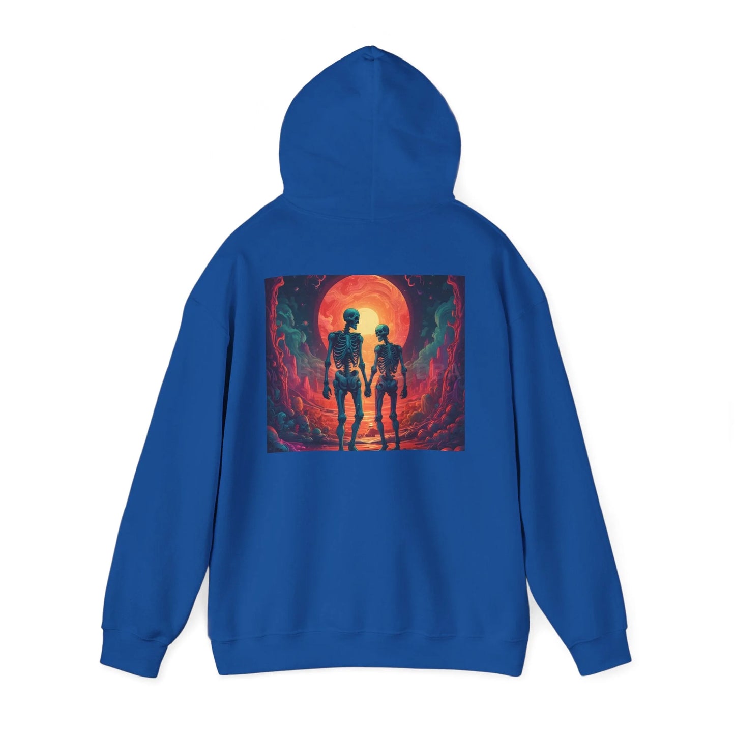 Romantic Skeletons Unisex Hooded Sweatshirt | Cool Graphic Hoodie | Artistic Gift | Creative Apparel | Unique