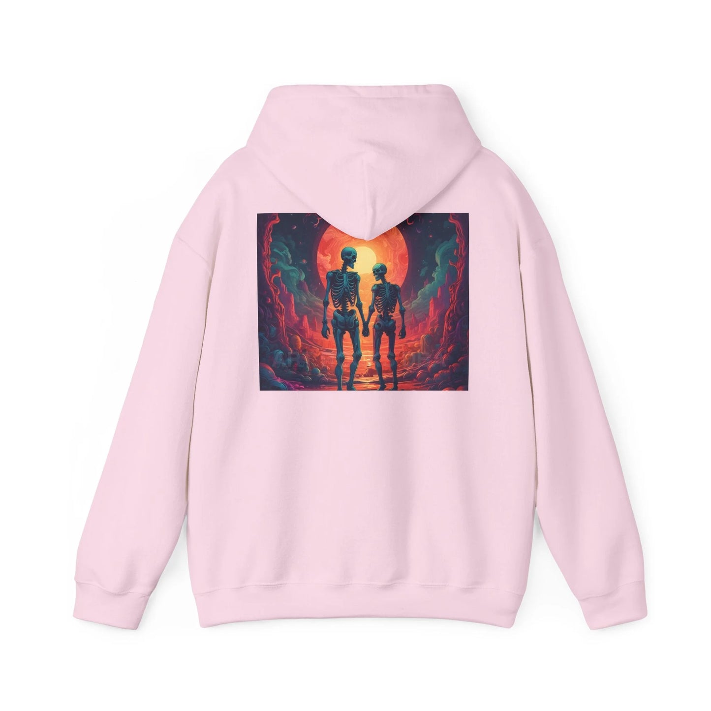 Romantic Skeletons Unisex Hooded Sweatshirt | Cool Graphic Hoodie | Artistic Gift | Creative Apparel | Unique