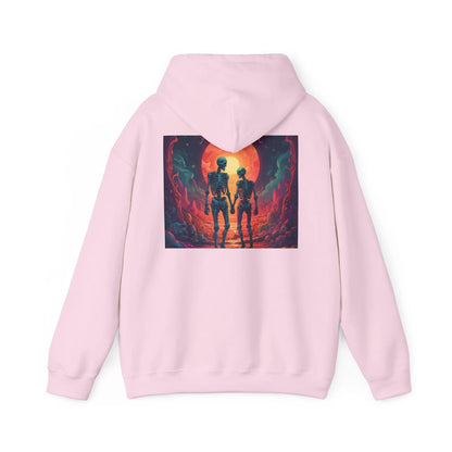 Romantic Skeletons Unisex Hooded Sweatshirt | Cool Graphic Hoodie | Artistic Gift | Creative Apparel | Unique