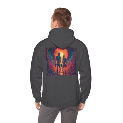Romantic Skeletons Unisex Hooded Sweatshirt | Cool Graphic Hoodie | Artistic Gift | Creative Apparel | Unique