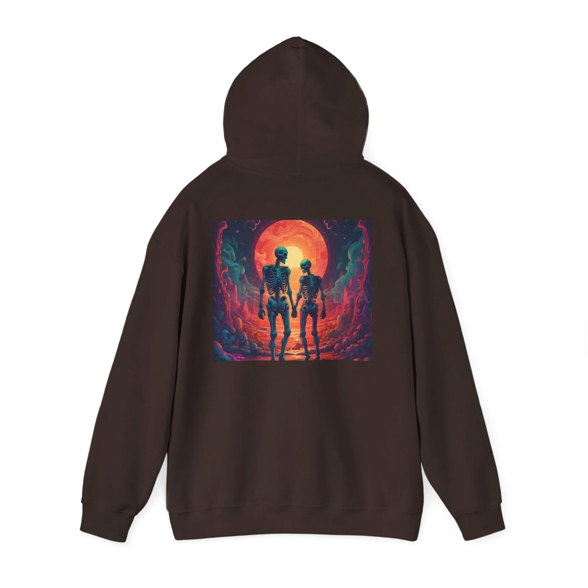 Romantic Skeletons Unisex Hooded Sweatshirt | Cool Graphic Hoodie | Artistic Gift | Creative Apparel | Unique