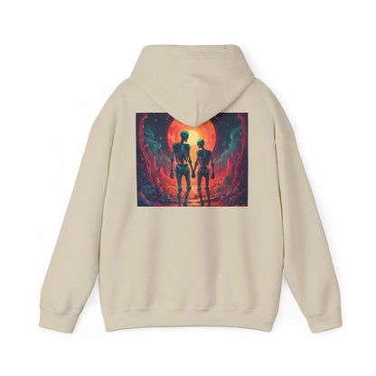 Romantic Skeletons Unisex Hooded Sweatshirt | Cool Graphic Hoodie | Artistic Gift | Creative Apparel | Unique