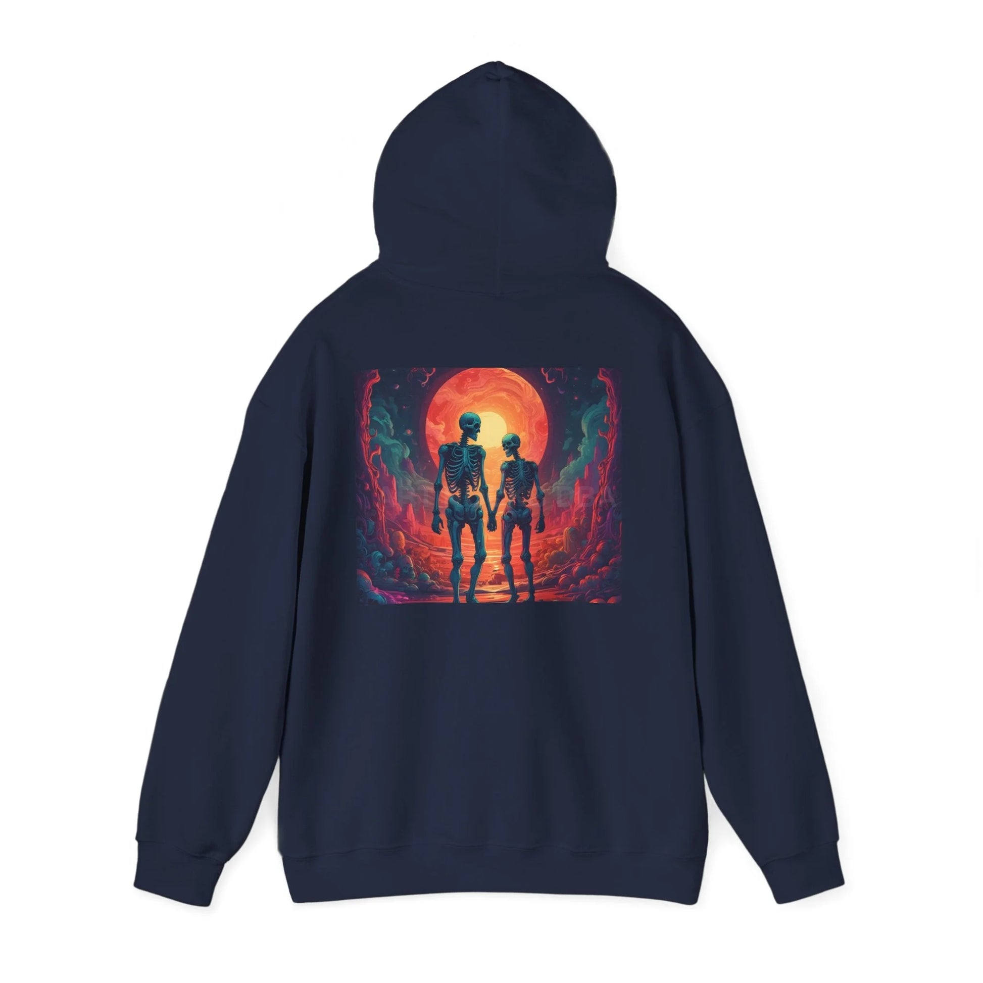 Romantic Skeletons Unisex Hooded Sweatshirt | Cool Graphic Hoodie | Artistic Gift | Creative Apparel | Unique