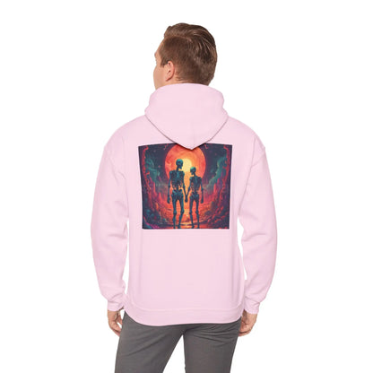 Romantic Skeletons Unisex Hooded Sweatshirt | Cool Graphic Hoodie | Artistic Gift | Creative Apparel | Unique