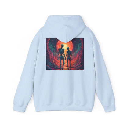 Romantic Skeletons Unisex Hooded Sweatshirt | Cool Graphic Hoodie | Artistic Gift | Creative Apparel | Unique