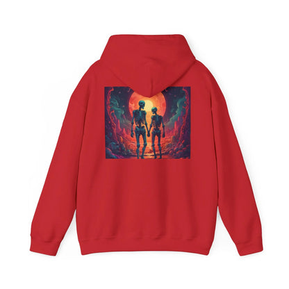 Romantic Skeletons Unisex Hooded Sweatshirt | Cool Graphic Hoodie | Artistic Gift | Creative Apparel | Unique